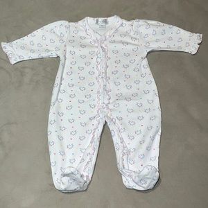 Kissy kissy Baby Girl's Ruffled Heart Footie New born
